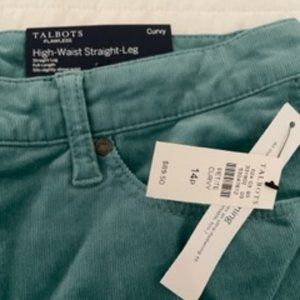 NEW Talbots Flawless High-Waisted Straight Leg (Curvy) Corduroys